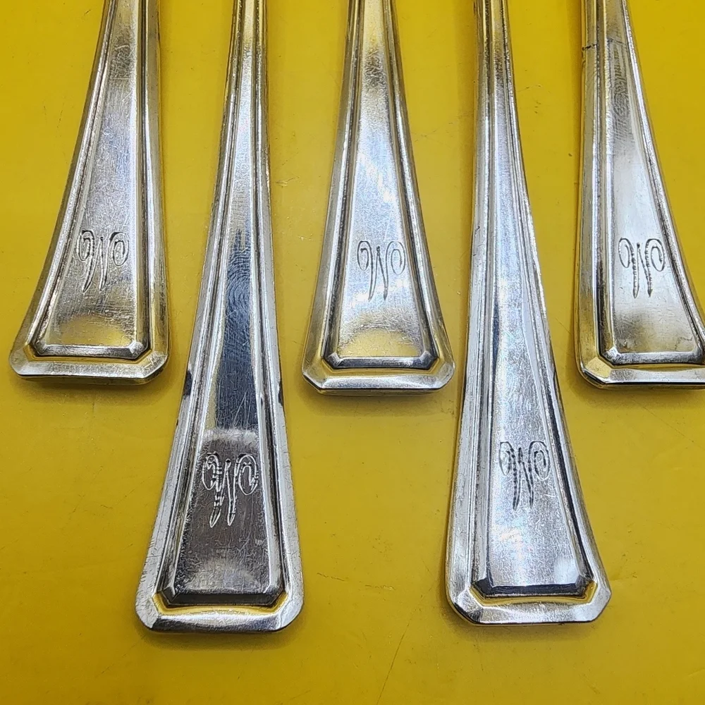 5 American Silverplate Co Cocktail Forks 1914 Somerset 5.5